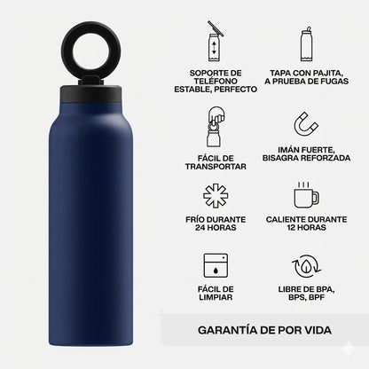 Cuddo Pro botella térmica azul marino especificaciones soporte MagSafe garantía de por vida